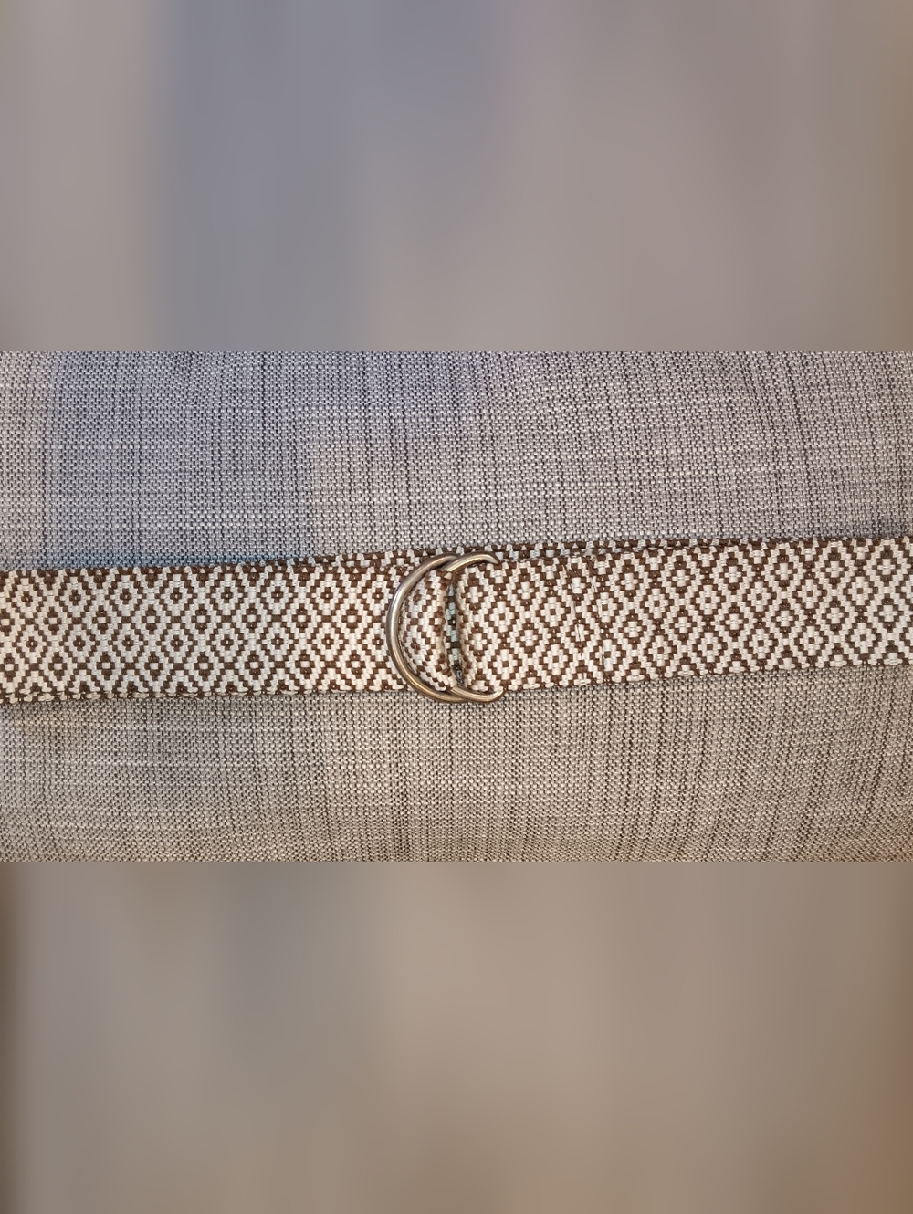 Bohemian Woven Belt Brown White 45in